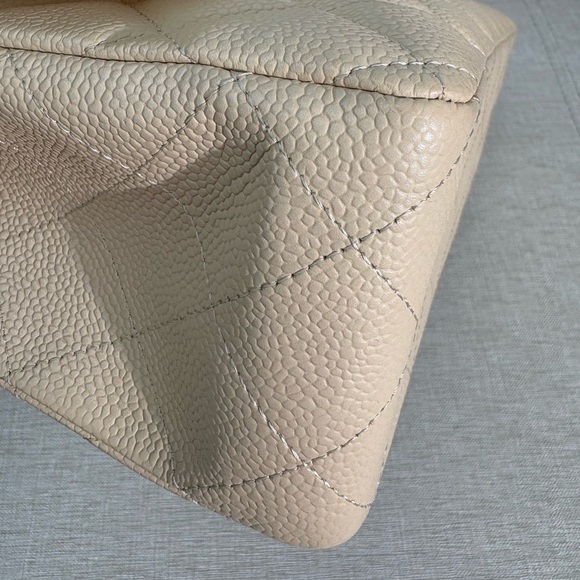 CHANEL Beige Caviar Classic Flap Jumbo SHW - Picture 8 of 16